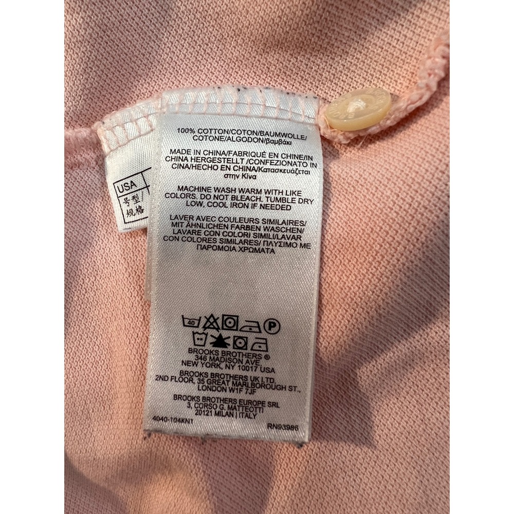 Brooks Brothers Performance Polo Shirt Mens XL Short Sleeve Salmon Pink - Picture 7 of 13